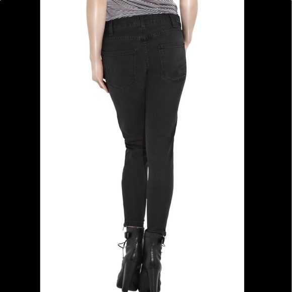 Current/Elliot The Side Zip Crop in Night - Picture 3 of 16